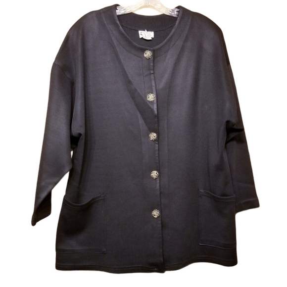 Vintage | For You One Black Sweater or Jacket (Size 2X) - Picture 1 of 8